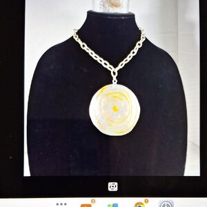Gold and Silver Swirl Pendant Necklace